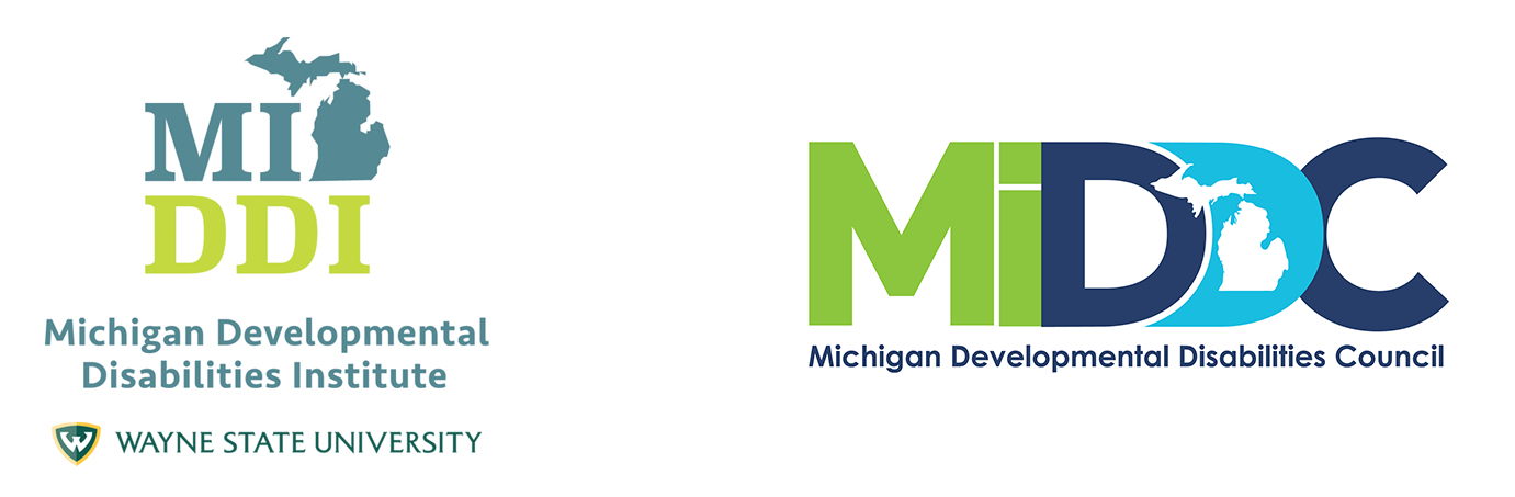 Logos of Michigan Developmental Disabilities Institute, and Developmental Disabilities Council