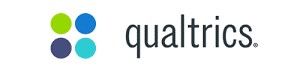 Qualtrics logo with four colored dots in a square
