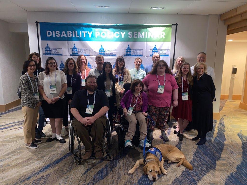 MI-LEND trainees and faculty, along with members of the Self-Advocates of Michigan pose for a picture with US Representative Debbie Dingell at the 2024 Disability Policy Seminar in Washington D.C.