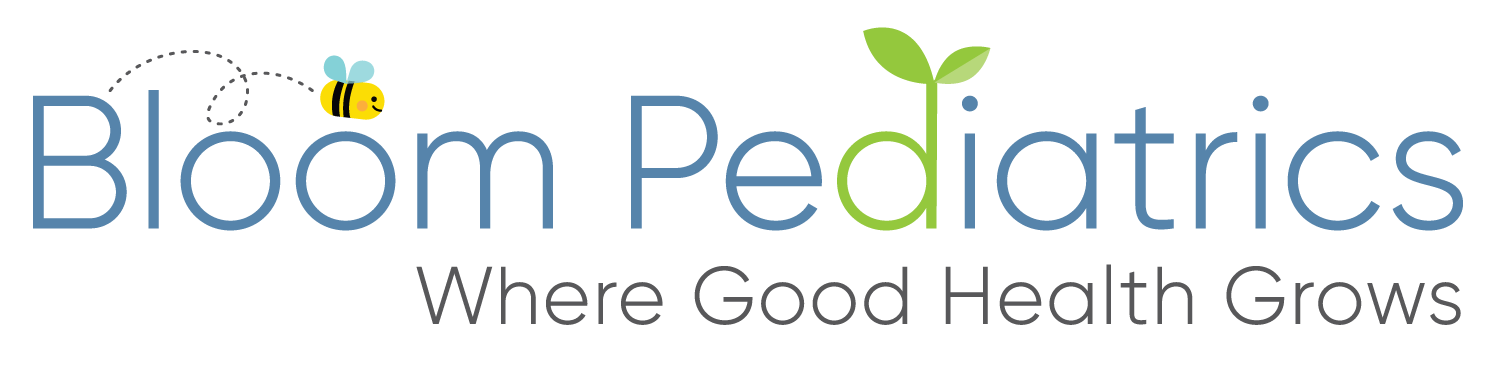Bloom Pediatrics logo. Where good health grows.