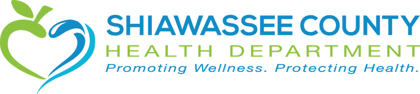 Shiawassee county health department: Promoting wellness, protecting health. Logo is green and blue