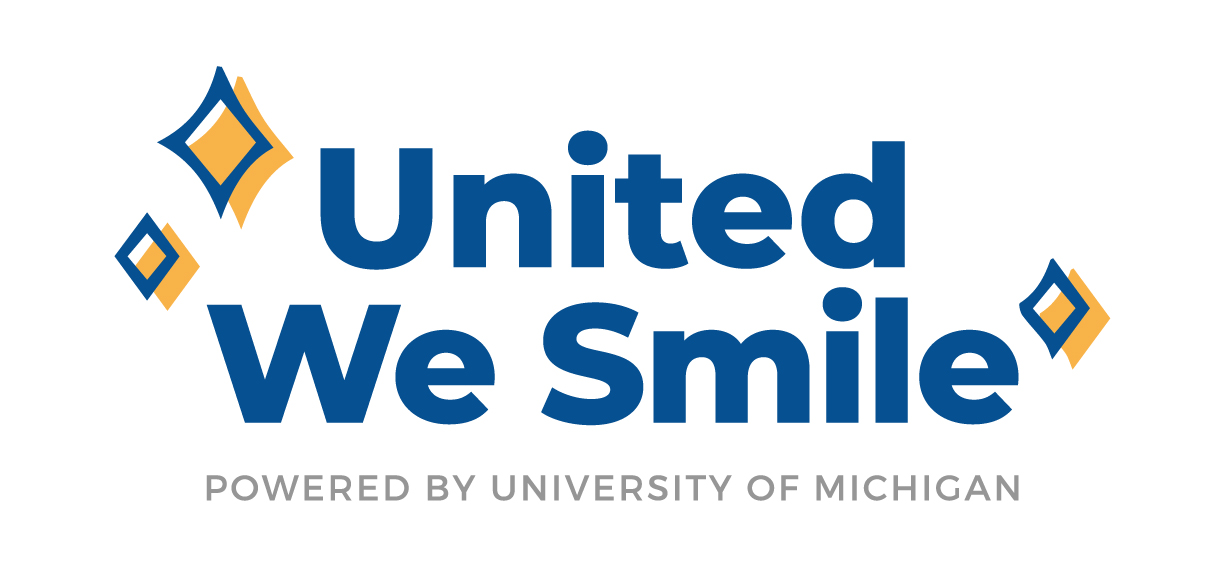 United We Smile, powered by University of Michigan logo.