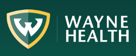 Wayne State University logo with the words Wayne Health written next to it.